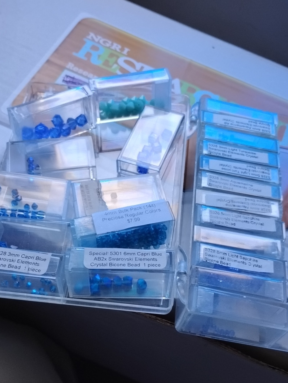 Swarovski Bead Lot in Case